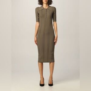 NWT Remain Birger Christensen Evial Knit Polo Dress Sz 34/ US 2 Olive